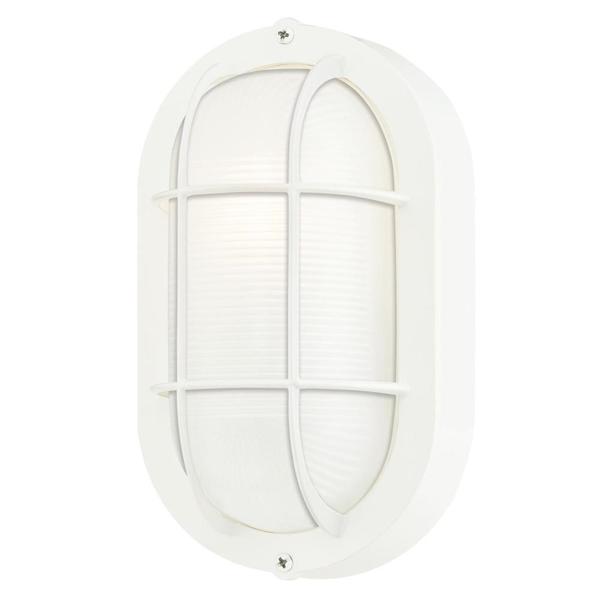 Westinghouse One-Light Outdoor Wall Fixture White on Steel White Glass Lens 6783500